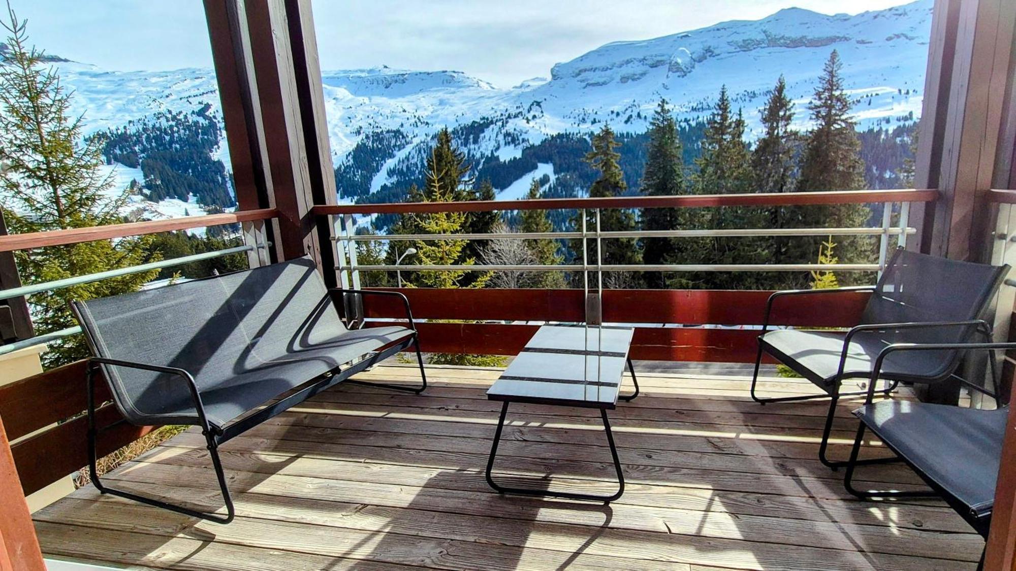 Appartement Premium En Pleine Nature A Flaine, 8 A 10 Personnes - Piscine Exterieure Chauffee, Jacuzzi, Sauna, Hammam Et Salle De Sport Luaran gambar